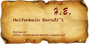 Helfenbein Bernát névjegykártya